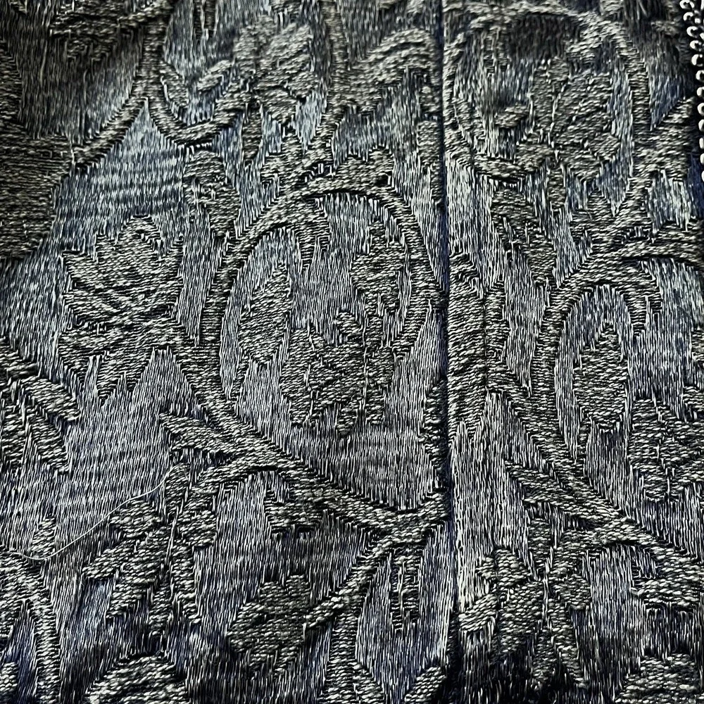 Vtg Quilted Brocade Blazer Jacket L 12 14 Soutache Trim Velvet Braid Art to Wear - Picture 6 of 11